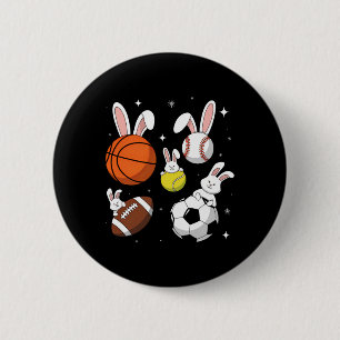 Sketll Sell Footll Soccer Sports Easter Day Bunny 6 Cm Round Badge