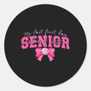 Sketll Senior Year Cl Of 2026 Pink Bow Ck To Schoo Classic Round Sticker