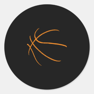 Sketll Silhouette Bll Sport Sketll Player Classic Round Sticker