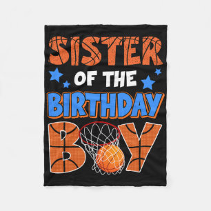 Sketll Sister Of The Birthday Boy Family Matching Fleece Blanket
