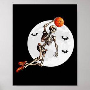 Sketll Skeleton Dunk Sketll Player Halloween Moon Poster