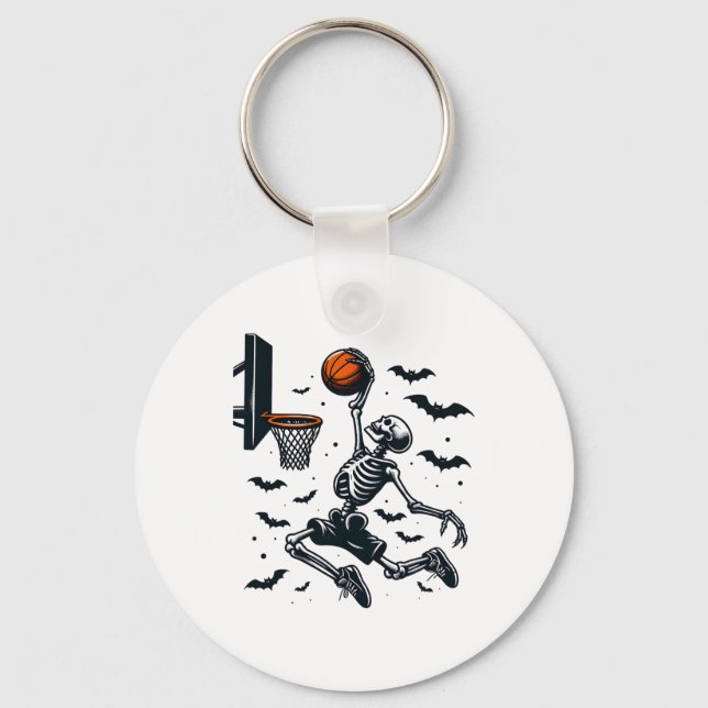 Sketll Skeleton Halloween Skeleton Sketll Player  Key Ring (Front)