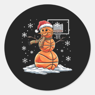 Sketll Snowman Player Santa Hat Christmas Funny Classic Round Sticker