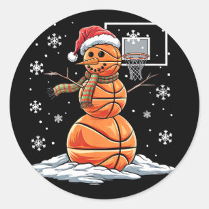 Sketll Snowman Player Santa Hat Christmas Funny Classic Round Sticker