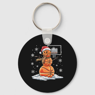 Sketll Snowman Player Santa Hat Christmas Funny  Key Ring