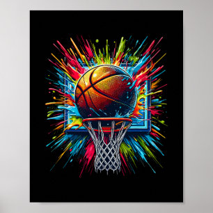 Sketll Tie Dye Color Splash Colorful Sketll Hoop Poster