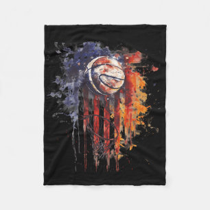 Sketll Usa Artwork Watercolor Sketll Hoop America Fleece Blanket