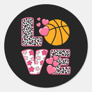 Sketll Valentine Love With Heart Valentine's Day Classic Round Sticker