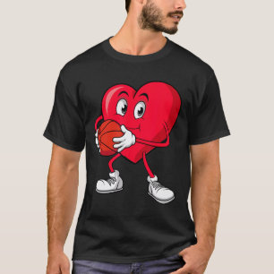 Sketll Valentine's Day Red Heart Players Boys Girl T-Shirt
