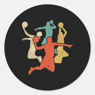Sketll Vintage Silhouette 60s 70s Retro Gift Team  Classic Round Sticker