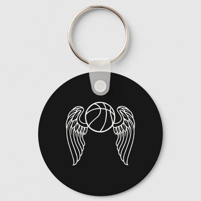 Sketll With Angel Wings Love  Key Ring (Front)