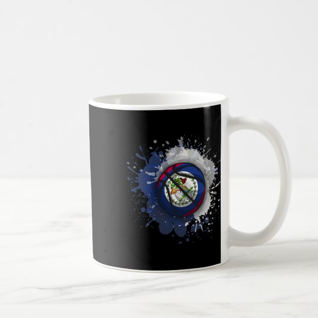 Sketll With Belize Flag  Coffee Mug (Right)