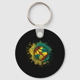 Sketll With Grenada Flag Key Ring