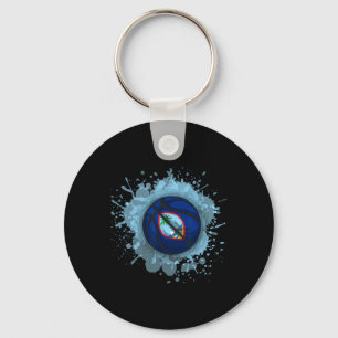 Sketll With Guam Flag Key Ring