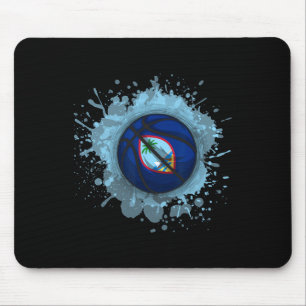 Sketll With Guam Flag Mouse Pad