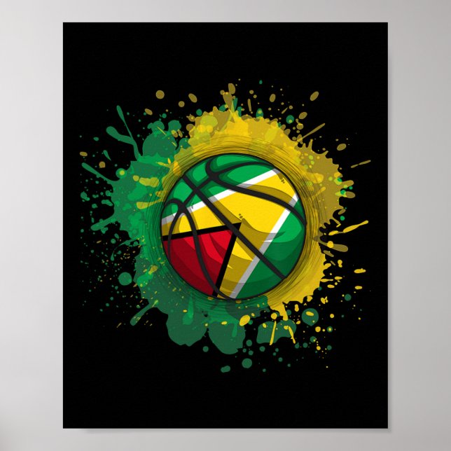 Sketll With Guyana Flag  Poster (Front)