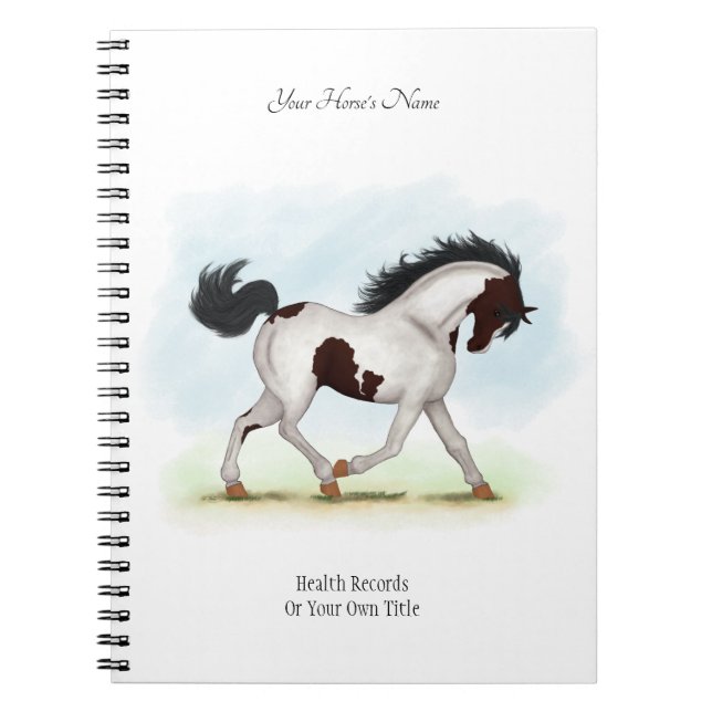 Skewbald Pinto Personalised Horse Owner's Journal (Front)