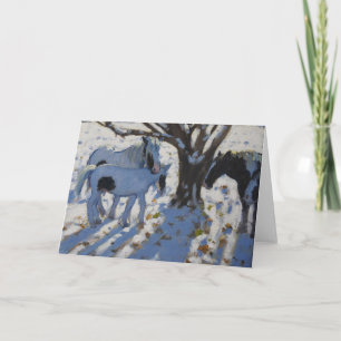 Skewbald Ponies in Winter 2012 Holiday Card