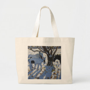 Skewbald Ponies in Winter 2012 Large Tote Bag