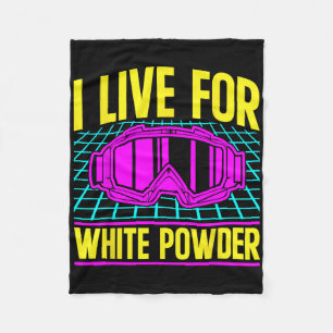Ski 90s 80s Skiing Outfit I Live For White Powder Fleece Blanket