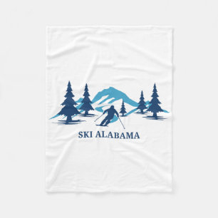 Ski Alama Ski Resort Skiing Skier  Fleece Blanket