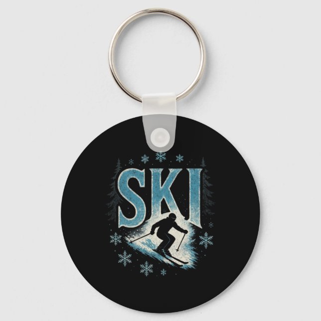Ski - Alpine Downhill Racing Freestyle  Key Ring (Front)