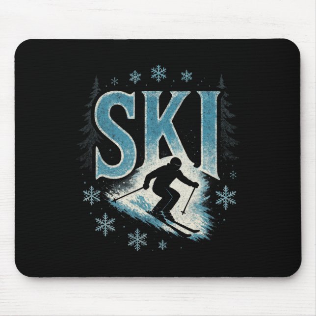 Ski - Alpine Downhill Racing Freestyle  Mouse Pad (Front)