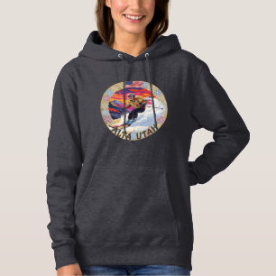 Ski Alta, Utah, Woman Skier Hoodie