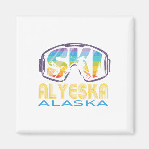 Ski Alyeska Alaska Skiing Vacation Magnet