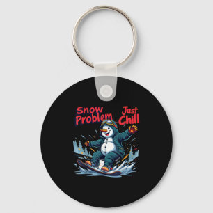 Ski And Snowboarding Funny Skier Snowboarder Snowm Key Ring