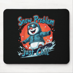 Ski And Snowboarding Funny Skier Snowboarder Snowm Mouse Pad