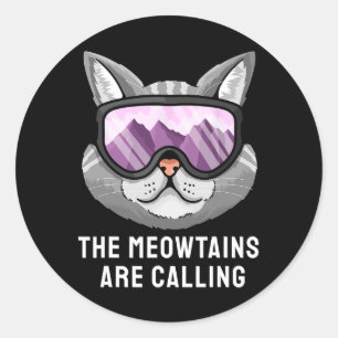 Ski And Snowboarding Mountain Lover Design Snowboa Classic Round Sticker