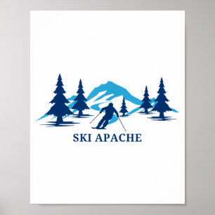 Ski apache new mexico ski resort skiing skier poster
