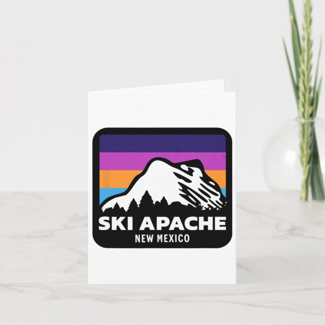 Ski Apache New Mexico Skiing Snowboarding Family T Card (Front)