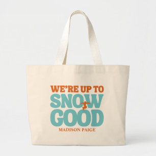 Ski Après Winter Bachelorette Party Turquoise  Large Tote Bag