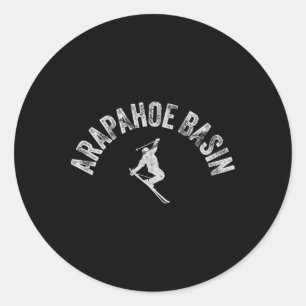 Ski Arapahoe Sin Vintage A-sin Skiing Cool Skier A Classic Round Sticker