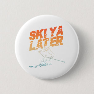 Ski Art For Men Women Snowboard Skiing Winter Snow 6 Cm Round Badge