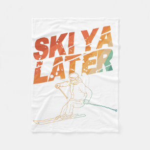 Ski Art For Men Women Snowboard Skiing Winter Snow Fleece Blanket