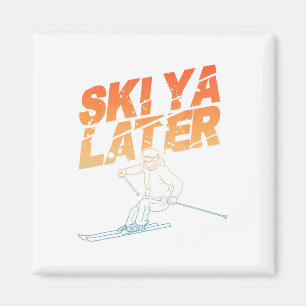 Ski Art For Men Women Snowboard Skiing Winter Snow Magnet