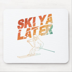 Ski Art For Men Women Snowboard Skiing Winter Snow Mouse Pad