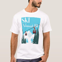 Ski Ashmont Hill Retro Ski Poster Style - White