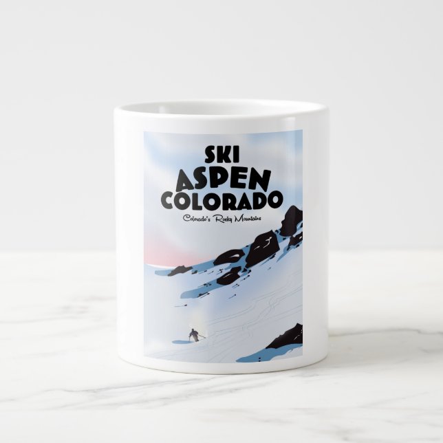 Ski Aspen Colorado Large Coffee Mug (Front)
