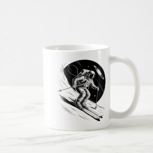 Ski astronaut space winter sport skier funny coffee mug
