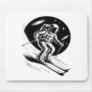 Ski astronaut space winter sport skier funny mouse pad