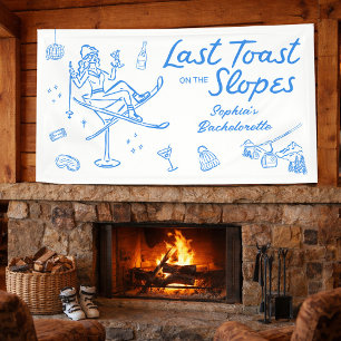 Ski Bachelorette Party Banner Last Toast Slopes