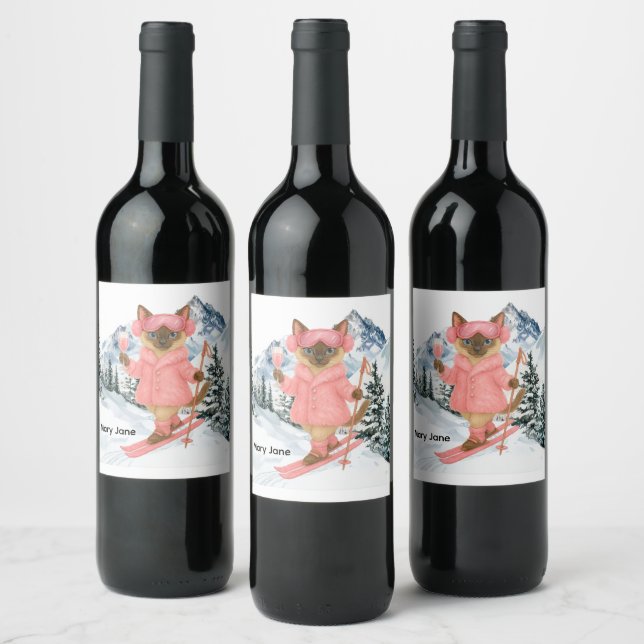 Ski Bachelorette Party  Bride on the Slope  Wine Label (Bottles)