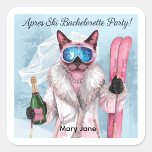 Ski Bachelorette Party Sticker Bride on the Slope