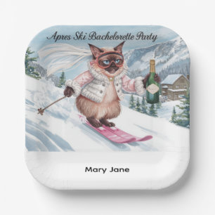 Ski Bachelorette Party Sticker Bride on the Slope Paper Plate