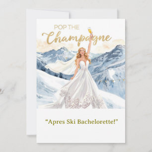 Ski Bachelorette Weekend Bride on the Slopes Invitation