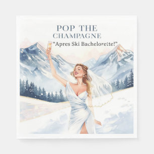 Ski Bachelorette Weekend Bride on the Slopes Napkin